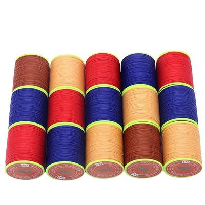 DIY Alta resistência Multicolor Polyester redondo de costura de couro de cera Bracelet Thread 3 Ply