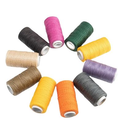 Tricotagem 0,8MM 210D Core Spun Yarn High Tensile Polyester Fiber Flat Braided Wax Thread