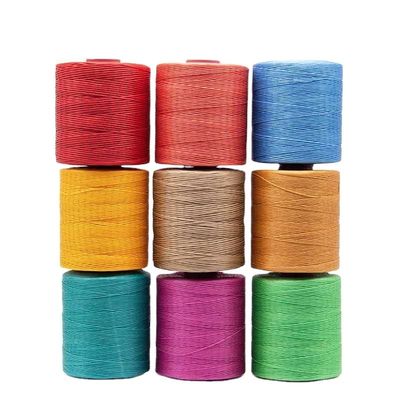Alta Tenacidade 100% Fios de Poliéster Flat Waxed Braided Thread 0,8 mm 1 mm Impermeável Preto