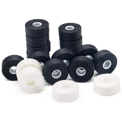 Sustentável Universal 144pcs/caixa Branco/Negro 75D/2 100% Poliéster Pre-enrolado bobinas fios