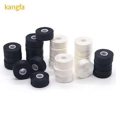 Sustentável Universal 144pcs/caixa Branco/Negro 75D/2 100% Poliéster Pre-enrolado bobinas fios