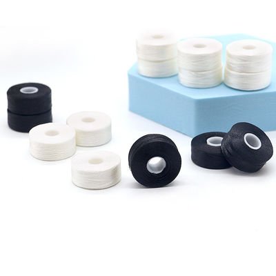 Sustentável Universal 144pcs/caixa Branco/Negro 75D/2 100% Poliéster Pre-enrolado bobinas fios