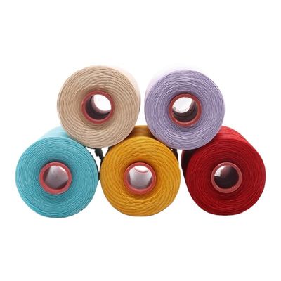 210D/16 Cordão de Fios de Poliéster Flat Waxed 1 mm para Fabricação de Calçados em Padrão Tintado