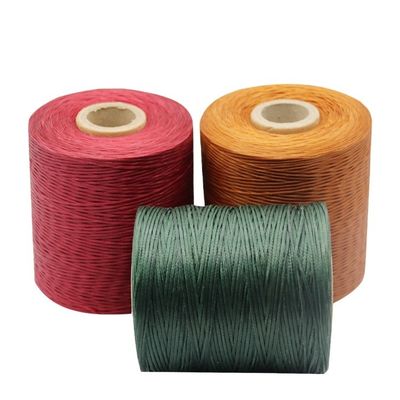 210D/16 Cordão de Fios de Poliéster Flat Waxed 1 mm para Fabricação de Calçados em Padrão Tintado