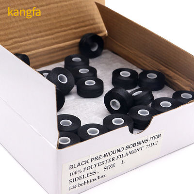 75D/2 Tamanho L 144pcs/caixa Poliéster de Alta Tenacidade Branco Preto