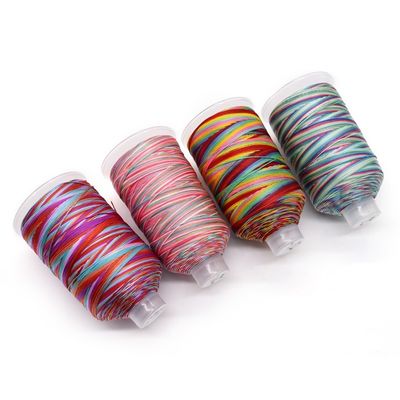 250g Fio de arco-íris multicolor 100% Poliéster para tecelagem Artesanato Fio de costura doméstico